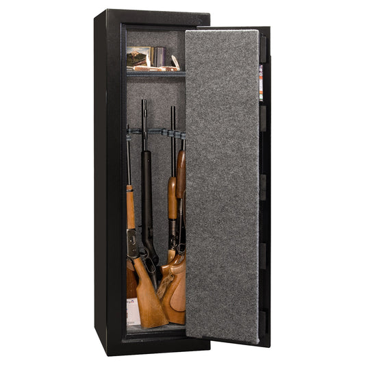 Centurion 12 | Level 1 Security | 30 Minute Fire Protection | Dimensions: 59.5" x 18.25" x 16" | Textured Black | Elock - No Door Panel Promotion - Open Door