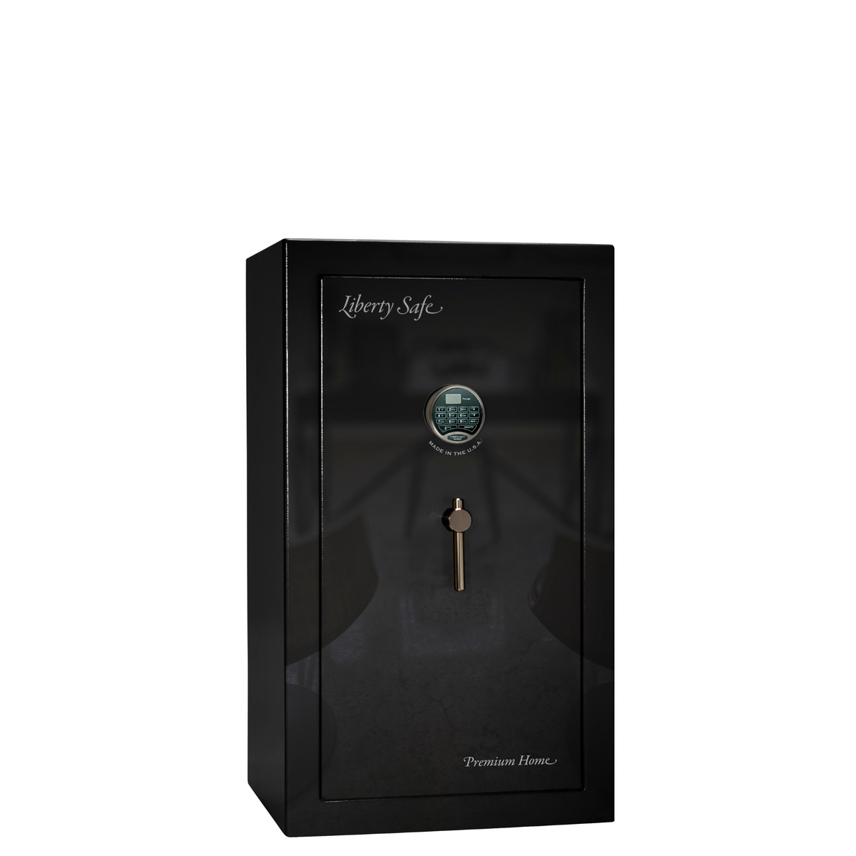 Premium Home Series | Level 7 Security | 2 Hour Fire Protection | 12 | Dimensions: 41.75&quot;(H) x 24.5&quot;(W) x 19&quot;(D) | Black Gloss Black Chrome - Closed Door