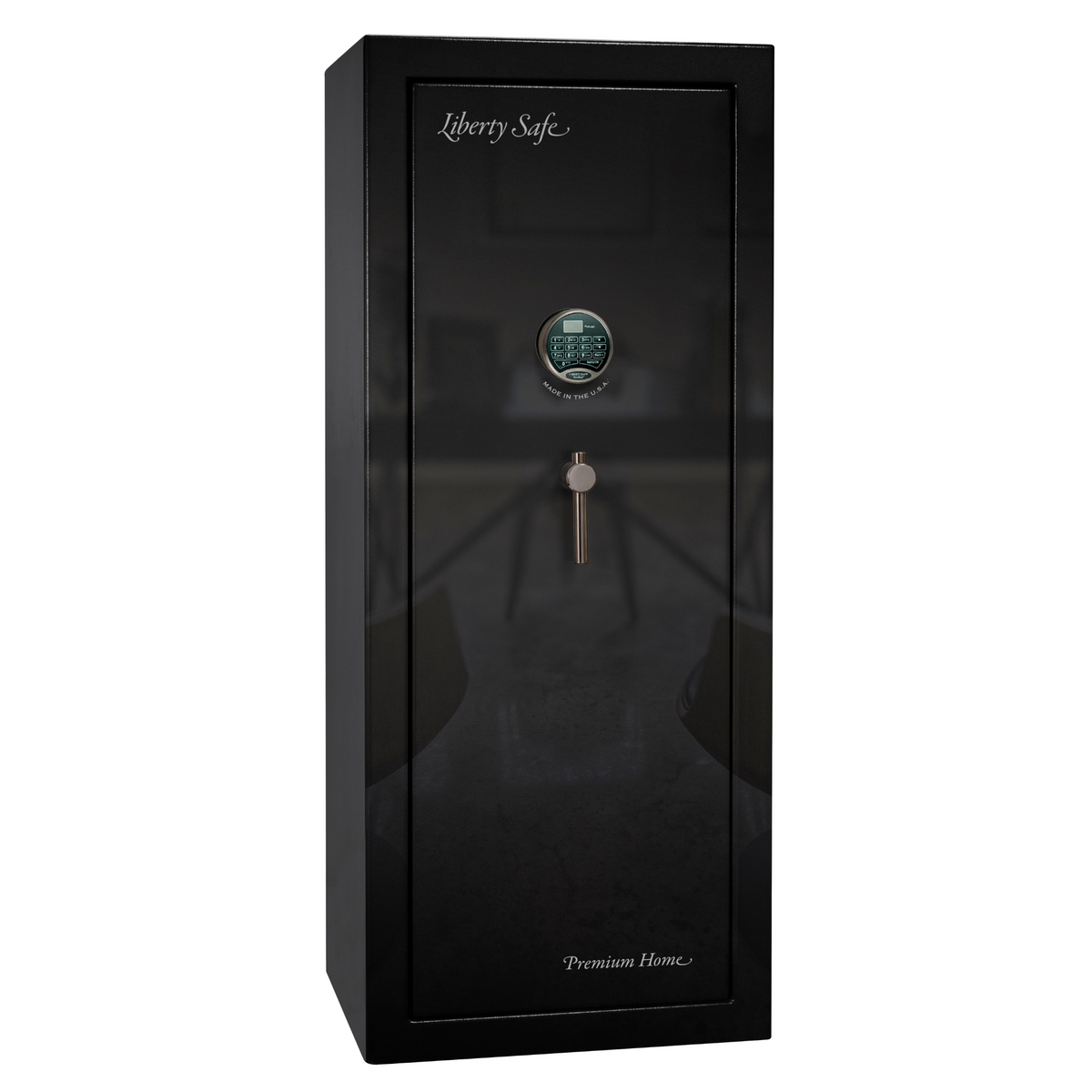 Premium Home Series | Level 7 Security | 2 Hour Fire Protection | 17 | Dimensions: 60.25&quot;(H) x 24.5&quot;(W) x 19&quot;(D) | Black Gloss Black Chrome - Closed Door